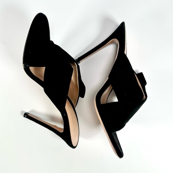 Gianvito Rossi Milano Black Suede Ribbon Slip On Heels - Picture 13 of 14